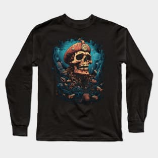 Vintage Skull Marine Life Ocean Long Sleeve T-Shirt